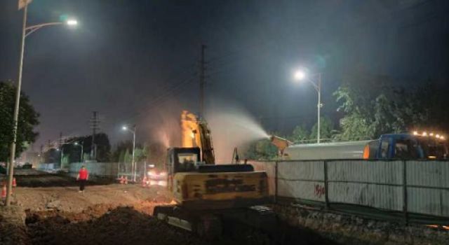 淄中路張臺(tái)線至孤山玫瑰園段水泥土施工