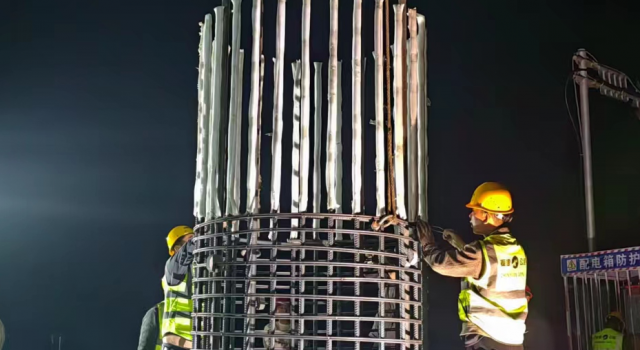 濟寧至商丘高速公路成武至曹縣段全面落實樁基施工建設(shè)標準化--鋼筋施工